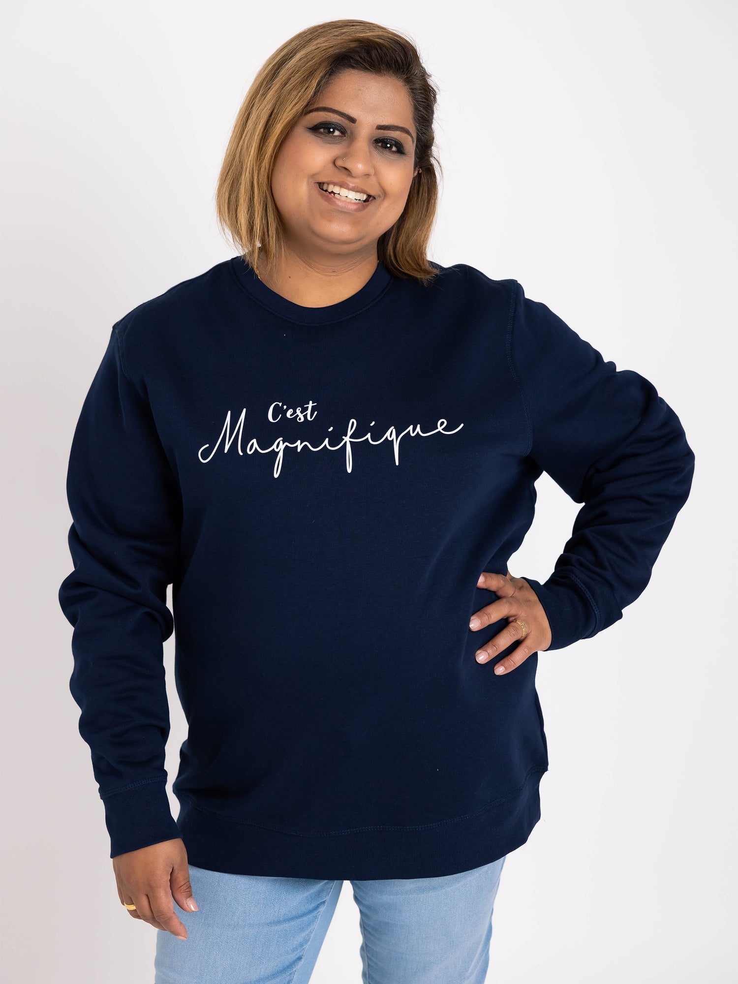 Women's Organic Cotton Blend Sweatshirt "C'est Magnifique"