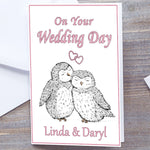 Personalised "On Your Wedding Day" - A5 Snuggling Owls Card