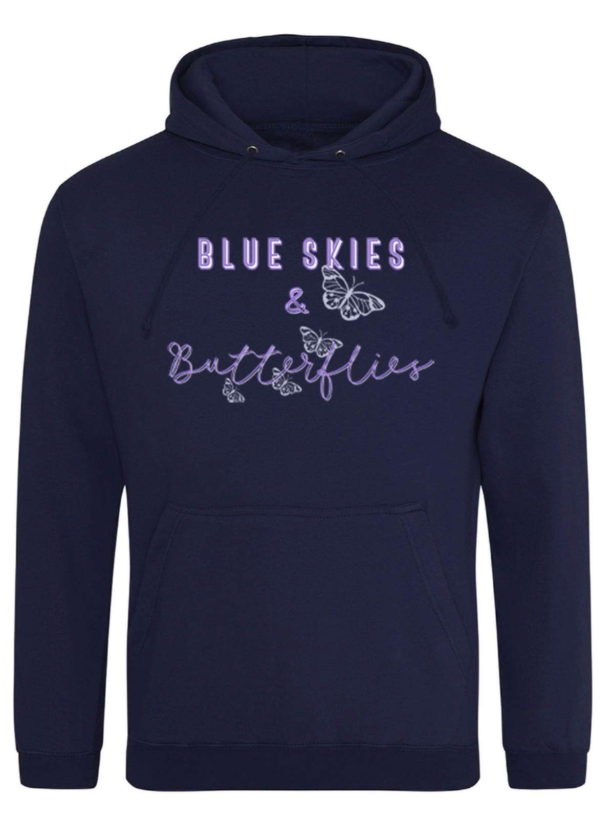 Navy Women's Relaxed Fit Hoodie - Butterflies