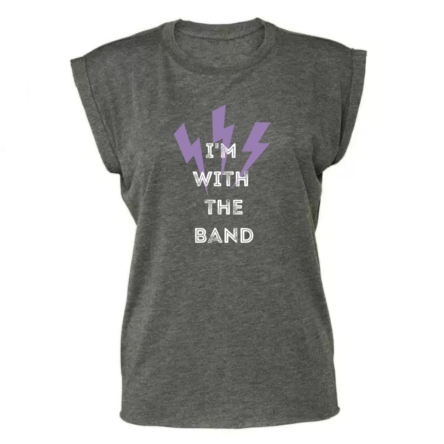 Women's Flowy Graphic T-shirt - "I'm with the Band"