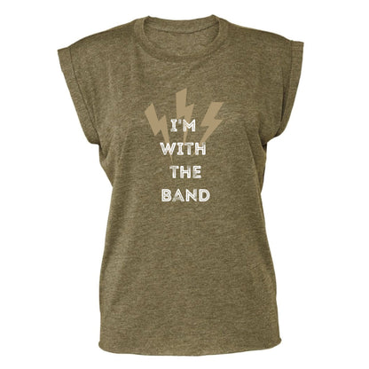 Women's Flowy Graphic T-shirt - "I'm with the Band"