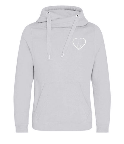 Women's Cowl Neck Hoodie - Love Heart