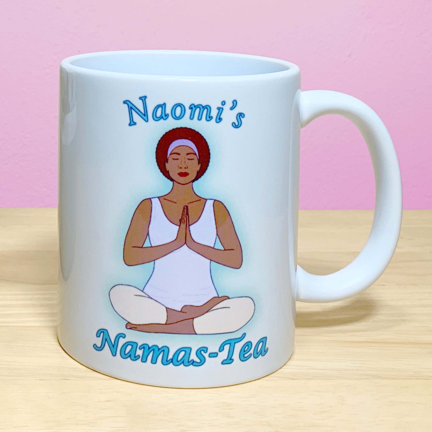 Personalised Yoga Mug "Namas-Tea" - Gift For Her (Skin Tone 2)