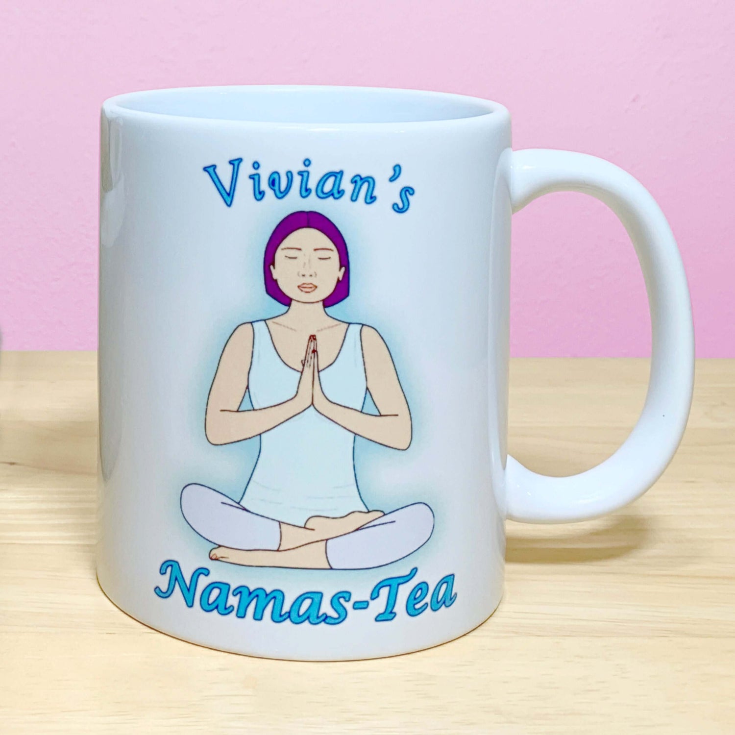 Personalised Yoga Mug "Namas-Tea" - Gift For Her (Skin Tone 4)
