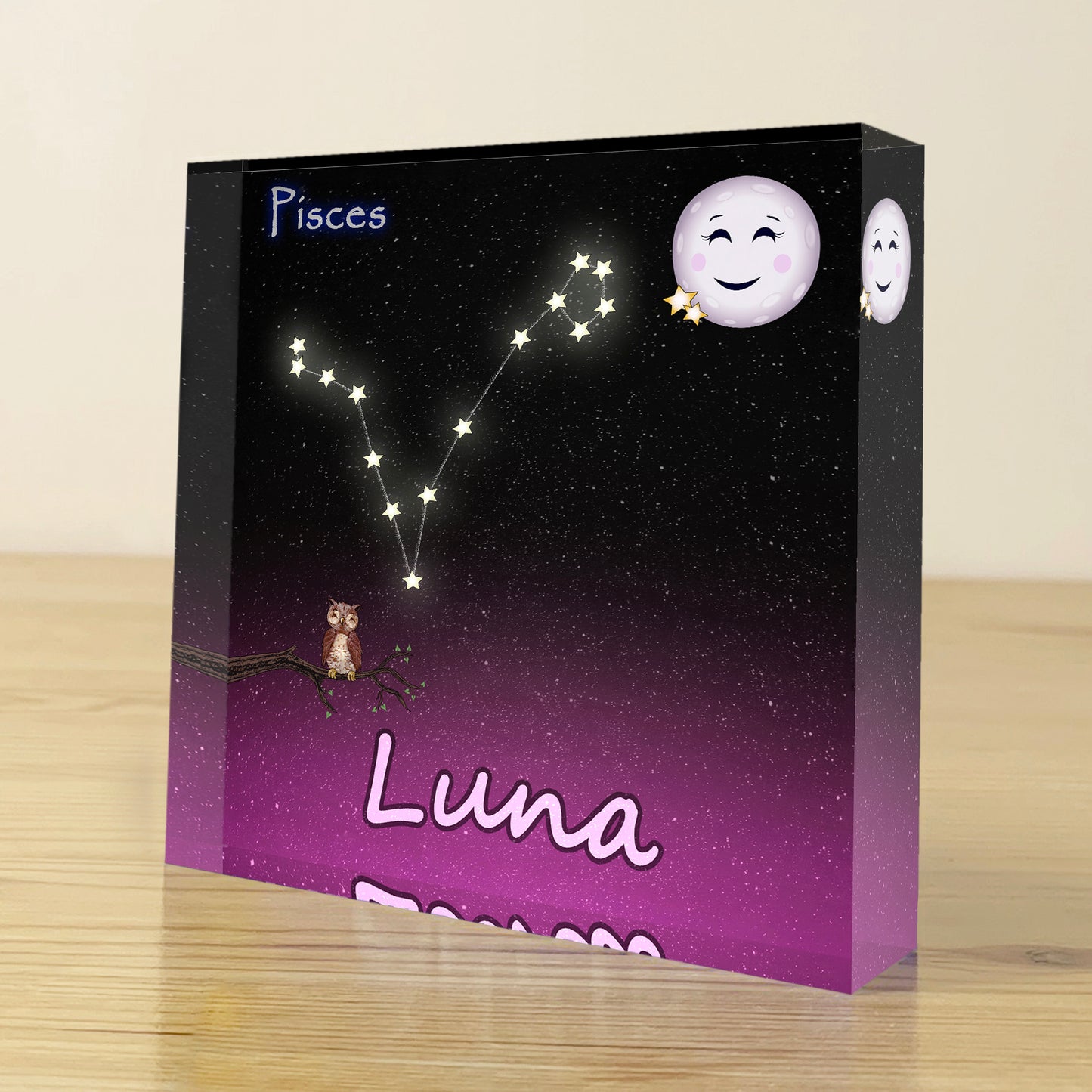 Personalised "Star Sign" - 4x4" Prism